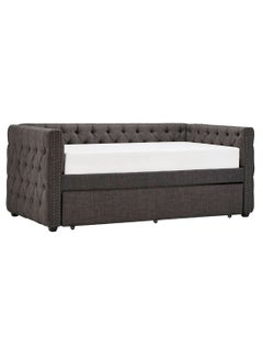 اشتري Tufted Nailhead Chesterfield Trundle Daybed With Mattress Dark Grey في الامارات