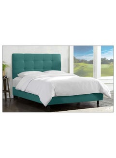 Buy Skyline Tufted Bed Without Mattress Light Teal 160 x 200cm in UAE