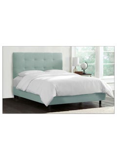 اشتري Skyline Tufted Bed With Mattress Aqua 160 x 200centimeter في الامارات