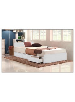 Buy 3-Drawer Storage Bed Without Mattress White 200 x 200cm in UAE