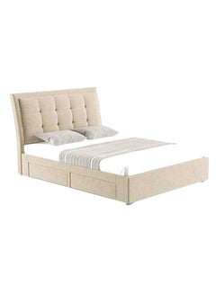 Buy 3-Drawer Storage Bed With Mattress Beige in UAE