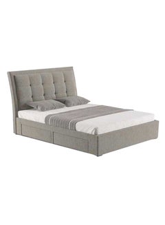 Buy 3-Drawer Storage Bed With Mattress Light Grey in UAE