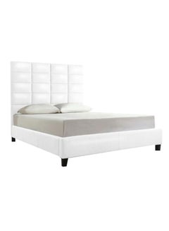 Buy Luxurious Classic Upholstered Bed With Mattress White 180 x 200cm in UAE