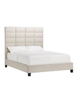 اشتري Luxurious Classic Upholstered Bed With Mattress Beige 200 x 200centimeter في الامارات