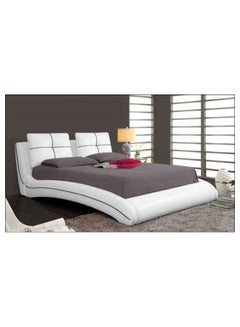 Buy Upholstered Curved Bed Frame With Mattress Black 160 x 200cm in UAE