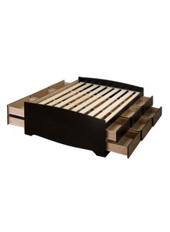 اشتري 12-Drawer Captain's Platform Storage Bed Black 160 x 200centimeter في الامارات