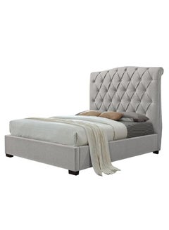 Buy Shannon Platform Bed With Mattress Light Grey 200 x 200cm in UAE