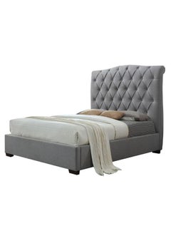 Buy Shannon Platform Bed With Mattress Dark Grey 200 x 200cm in UAE