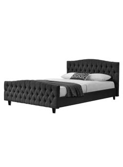 Buy Chesterfield Bed-Frame Bed Without Mattress Dark Grey 160 x 200cm in UAE