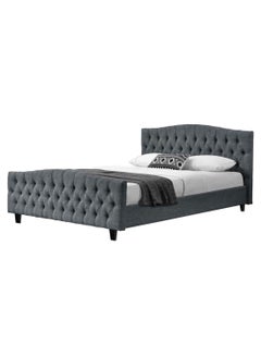 اشتري Chesterfield Bed-Frame Bed Without Mattress Light Grey 200 x 200centimeter في الامارات