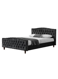 Buy Chesterfield Bed-Frame Bed With Mattress Black 180 x 200cm in UAE