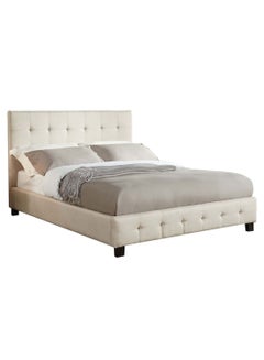 Buy Alexis Blind Tufted Bed Without Mattress Cream 160 x 200cm in UAE