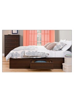 Buy Espresso Full Mate Platform Storage Bed Without Mattress Brown 160 x 200cm in UAE