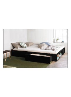 Buy Storage Bed With Mattress Black 160 x 200cm in UAE