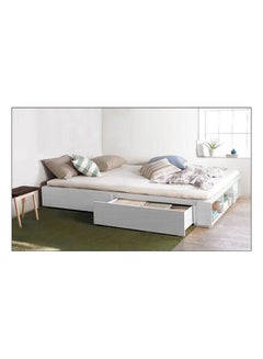 Buy Storage Bed With Mattress White 200 x 200centimeter in UAE