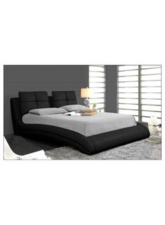اشتري Upholstered Curved Bed Frame Without Mattress Black 200 x 200centimeter في الامارات