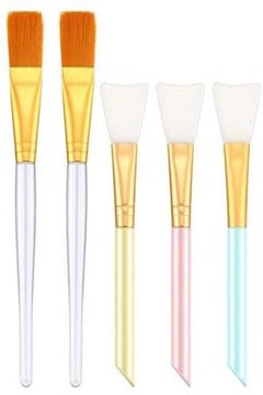 Buy 5-Piece Cosmetic Brush White/Gold/Orange in UAE