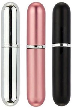 Buy 3-Piece Refillable Perfume Atomizer Sliver/Pink/Black in UAE