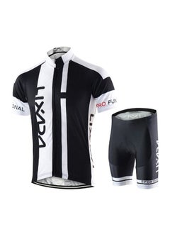 Buy Quick Dry Cycling Short Sleeve Jersey And Padded Shorts S in UAE