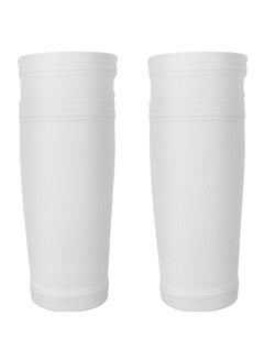 Buy 2-Piece Soccer Calf Socks Breathable Football Protective Sleeves With Pocket in Saudi Arabia