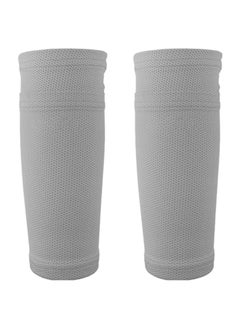 Buy 2-Piece Soccer Calf Socks Breathable Football Protective Sleeves With Pocket in Saudi Arabia