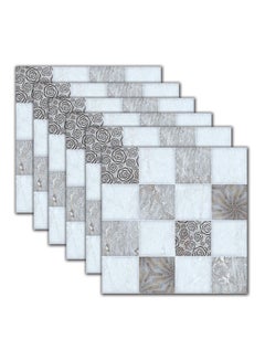 Buy 6-Piece European Style Waterproof Tile Floor Sticker Set Multicolour 20 X 20centimeter in Saudi Arabia