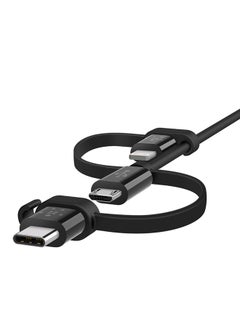 Buy Universal Cable With Micro-USB USB-C And USB Connectors Black in UAE