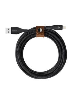 Buy MFi Certified Braided 10 Ft 3M DuraTek Plus Lightning To USBA Cable With Strap iPhone Charger Cable Apple Cable For iPhone 15 14 13 12 11 Pro Pro Max Plus AirPods iPad And More Black in UAE