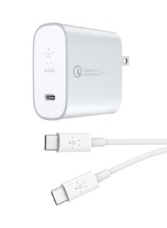 Buy Boost Charge USB-C Home Charger + Cable With Quick Charge 4+ Silver Silver in Saudi Arabia