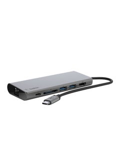Buy USB-C Multimedia Hub With Tethered USB-C Cable Grey in Saudi Arabia