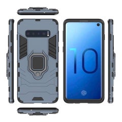 Buy Anti Dust Kickstand Protective Case For Samsung Fit S10 Plus Grey/Black in UAE