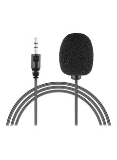 Buy Clip-On Lapel Lavalier Microphone Black in UAE