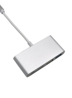 Buy 5-In-1 Type C USB C 3.1 OTG USB 3.0 2.0 Hub SD/TF Card Reader Combo Silver in Saudi Arabia