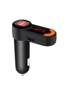 Buy Bluetooth USB Port Car Charger For Apple iPhone Black/Orange in UAE