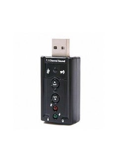 Buy USB External Audio Sound Card Adapter Black in Saudi Arabia