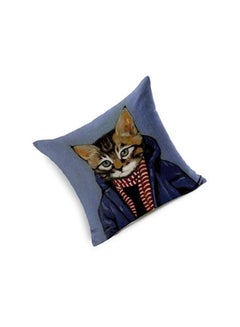 Buy Cartoon Printed Cushion Cover linen Blue/red/Brown in UAE