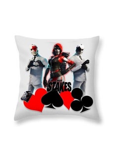 Buy Fortnite Printed Cushion polyester White/Red/Black in UAE