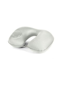 Buy U-Shaped Automatic Inflatable Neck Pillows polyester Grey in UAE