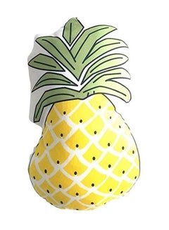 Buy Pineapple Shape Stuffed Plush Pillow cotton Yellow/White/Green 55 x 32cm in UAE