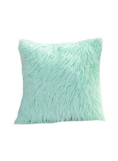 Buy Decorative Fur Pillow polyester Green 45x45cm in UAE