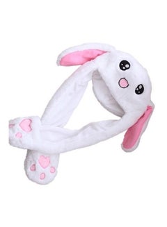 Buy Plush Rabbit Ear Hat White/Pink/Black in Saudi Arabia