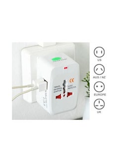 Buy 2 USB Power Socket Charging Port All in One Universal Adapter White in UAE