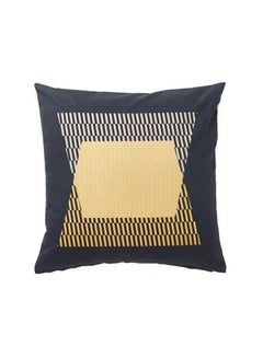 Buy Decorative Cushion Cover Black/Grey/Yellow 50x50cm in UAE