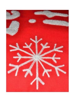 اشتري Let It Snow Embroidered Cushion Cover قطن Red/White في الامارات