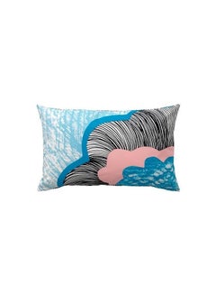 Buy Decorative Cushion Cover Blue/Black/White 40x65cm in UAE