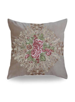 اشتري Embroidery Decorative Cushion Brown/Pink/Green 50x50 centimeter في الامارات