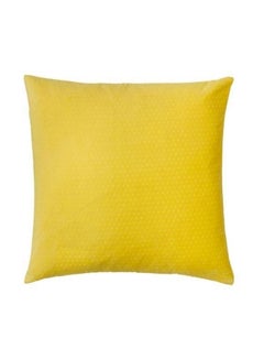 Buy Printed Cushion Cover polyester Yellow 50x50cm in UAE