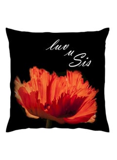 Buy Luv U Sis Printed Cushion Polyester Black/Red 40x40cm in UAE