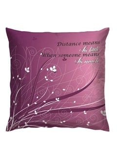 Buy Message Printed Cushion Polyester Purple 40x40cm in UAE