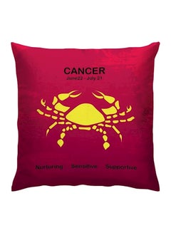 Buy Cancer Zodiac Printed Cushion polyester Red/Yellow/Black 40x40cm in UAE